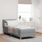 vidaXL Letto Box Spring con materasso grigio chiaro, 80 x 200 cm, tessuto