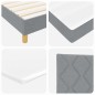 vidaXL Letto Box Spring con materasso grigio chiaro, 80 x 200 cm, tessuto