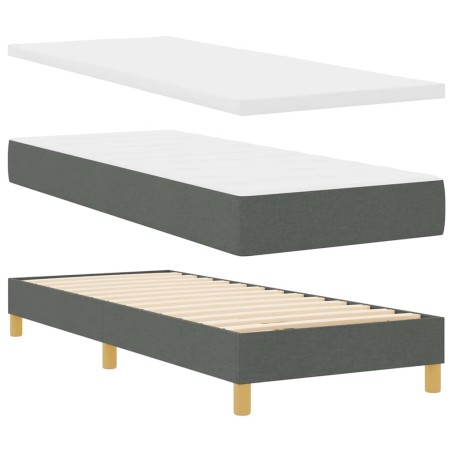 vidaXL Letto Box Spring con materasso - Grigio scuro, 80x200 cm, tessuto