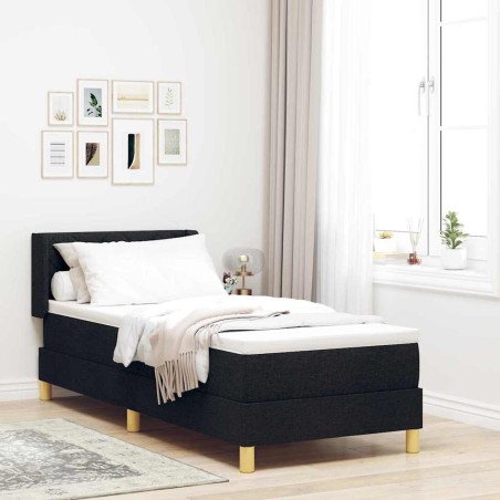 vidaXL Letto a molle Nero e Bianco e Nero 80 x 200 cm Tessuto
