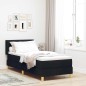 vidaXL Letto a molle Nero e Bianco e Nero 80 x 200 cm Tessuto