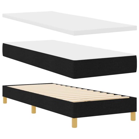 vidaXL Letto a molle Nero e Bianco e Nero 80 x 200 cm Tessuto
