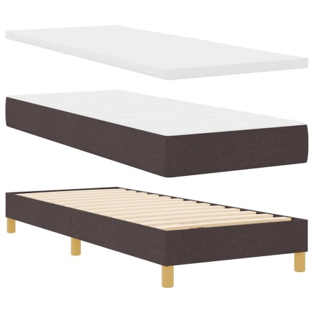 vidaXL Letto a molle Marrone scuro e Bianco 80 x 200 cm Tessuto