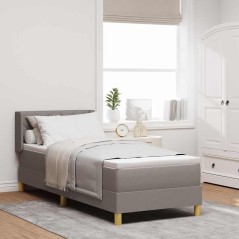 vidaXL Letto a Box con Materasso – Tortora, 80x200 cm, Tessuto