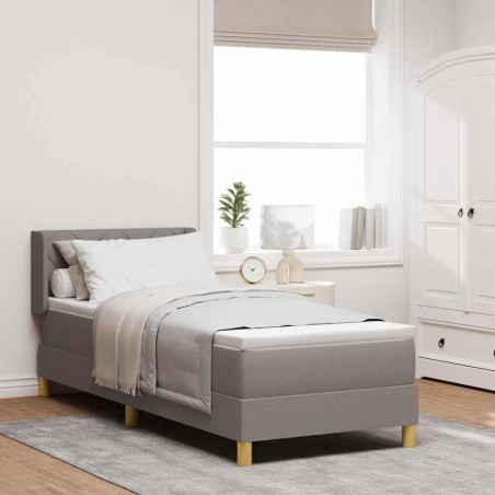 vidaXL Letto a Box con Materasso – Tortora, 80x200 cm, Tessuto