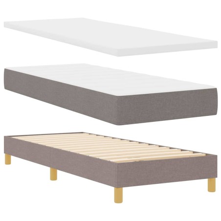 vidaXL Letto a Box con Materasso – Tortora, 80x200 cm, Tessuto