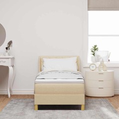 vidaXL Letto a box con materasso , crema, 80 x 200 cm, tessuto