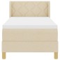 vidaXL Letto a box con materasso , crema, 80 x 200 cm, tessuto