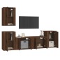 Set Mobili Porta TV 5 pz Rovere Marrone in Legno Multistrato Set Mobili Porta TV 5 pz Rovere Marrone in Legno Multistrato
