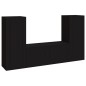 Set Mobili Porta TV 3 pz Nero in Legno Multistrato Set Mobili Porta TV 3 pz Nero in Legno Multistrato