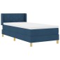vidaXL Letto con Box Spring e Materasso Blu, 100 x 200 cm, Tessuto