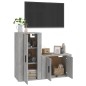 Set di Mobili Porta TV 2 pz Grigio Cemento in Legno Multistrato Set di Mobili Porta TV 2 pz Grigio Cemento in Legno Multistrato