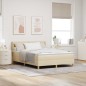 vidaXL Letto Box Spring con Materasso Crema, 140 x 190 cm, Tessuto vidaXL Letto Box Spring con Materasso Crema, 140 x 190 cm, Tessuto