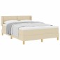 vidaXL Letto Box Spring con Materasso Crema, 140 x 190 cm, Tessuto vidaXL Letto Box Spring con Materasso Crema, 140 x 190 cm, Tessuto