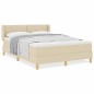 vidaXL Letto Box Spring con Materasso Crema, 140 x 190 cm, Tessuto vidaXL Letto Box Spring con Materasso Crema, 140 x 190 cm, Tessuto