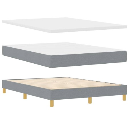 vidaXL Letto a Box con Materasso Grigio Chiaro, 140 x 200 cm, in tessuto.