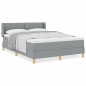 vidaXL Letto a Box con Materasso Grigio Chiaro, 140 x 200 cm, in tessuto. vidaXL Letto a Box con Materasso Grigio Chiaro, 140 x 200 cm, in tessuto.
