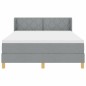 vidaXL Letto a Box con Materasso Grigio Chiaro, 140 x 200 cm, in tessuto. vidaXL Letto a Box con Materasso Grigio Chiaro, 140 x 200 cm, in tessuto.