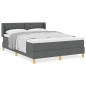vidaXL Letto a cornice con materasso grigio scuro, 140 x 200 cm, tessuto