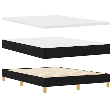 vidaXL Letto a molle Nero e Bianco e Nero 140 x 200 cm Tessuto