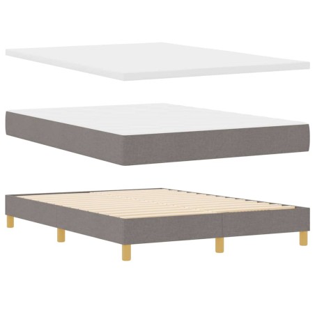 vidaXL Letto contenitore con materasso in Tortora - 140x200 cm, tessuto