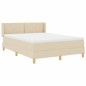 vidaXL Letto Box Spring con materasso crema, 140 x 200 cm.