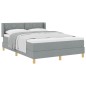 vidaXL Letto Box Spring con Materasso Grigio Chiaro, 160 x 200 cm, Tessuto.