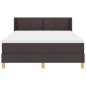 vidaXL Letto a molle Marrone scuro e Bianco 160 x 200 cm Tessuto vidaXL Letto a molle Marrone scuro e Bianco 160 x 200 cm Tessuto