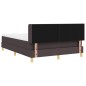 vidaXL Letto a molle Marrone scuro e Bianco 160 x 200 cm Tessuto vidaXL Letto a molle Marrone scuro e Bianco 160 x 200 cm Tessuto