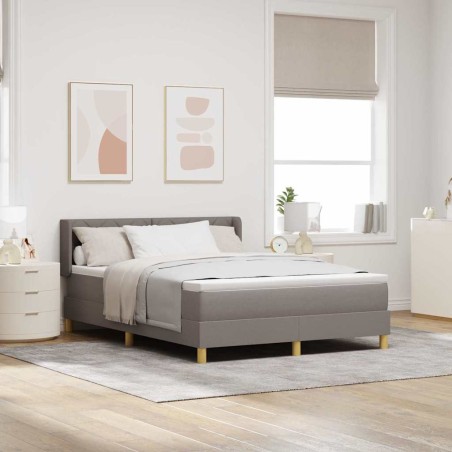 vidaXL letto con box spring e materasso in tortora, 160 x 200 cm, tessuto