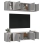 Set di Mobili Porta TV 6 pz Grigio Sonoma in Legno Multistrato Set di Mobili Porta TV 6 pz Grigio Sonoma in Legno Multistrato