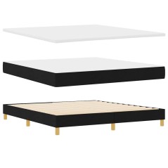vidaXL Letto a molle Nero e Bianco e Nero 180 x 200 cm Tessuto