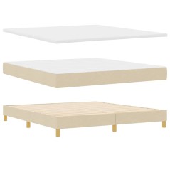 vidaXL Letto a Molle con Materasso in Tessuto Crema, 180x200 cm