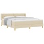 vidaXL Letto a Molle con Materasso in Tessuto Crema, 180x200 cm