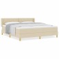 vidaXL Letto a Molle con Materasso in Tessuto Crema, 180x200 cm