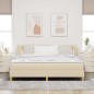 vidaXL Letto a Molle con Materasso in Tessuto Crema, 180x200 cm