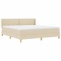 vidaXL Letto a Molle con Materasso in Tessuto Crema, 180x200 cm