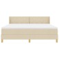 vidaXL Letto a Molle con Materasso in Tessuto Crema, 180x200 cm