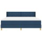 vidaXL Letto Box Spring con materasso blu, 180 x 200 cm, tessuto. vidaXL Letto Box Spring con materasso blu, 180 x 200 cm, tessuto.