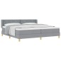 vidaXL Letto con rete a molla e materasso grigio chiaro, 200x200 cm, tessuto