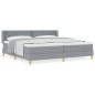 vidaXL Letto con rete a molla e materasso grigio chiaro, 200x200 cm, tessuto