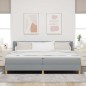 vidaXL Letto con rete a molla e materasso grigio chiaro, 200x200 cm, tessuto