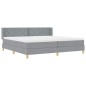 vidaXL Letto con rete a molla e materasso grigio chiaro, 200x200 cm, tessuto