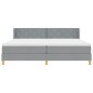 vidaXL Letto con rete a molla e materasso grigio chiaro, 200x200 cm, tessuto