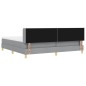 vidaXL Letto con rete a molla e materasso grigio chiaro, 200x200 cm, tessuto