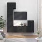 Set di Mobili Porta TV 5 pz Nero in Legno Multistrato Set di Mobili Porta TV 5 pz Nero in Legno Multistrato
