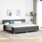 vidaXL Letto a molle con materasso - Grigio scuro 200 x 200 cm - Tessuto vidaXL Letto a molle con materasso - Grigio scuro 200 x 200 cm - Tessuto