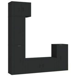Set di Mobili Porta TV 5 pz Nero in Legno Multistrato