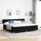 vidaXL Letto a molle con testiera Nero e Bianco 200 x 200 cm Schiuma vidaXL Letto a molle con testiera Nero e Bianco 200 x 200 cm Schiuma
