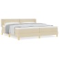 vidaXL Letto a Box con Materasso in Tessuto Crema, 200x200 cm vidaXL Letto a Box con Materasso in Tessuto Crema, 200x200 cm
